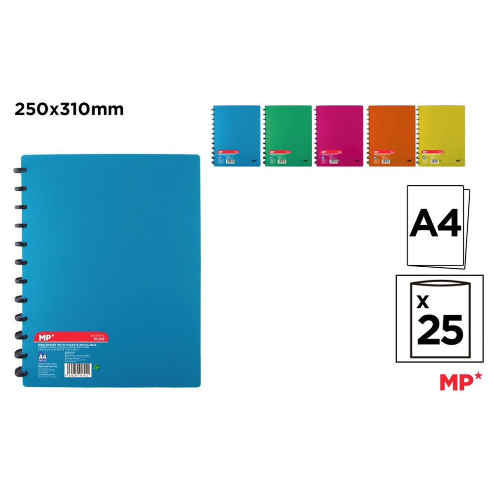 Mapa PP A4 Main Paper diverse culori cu 25 file protectie