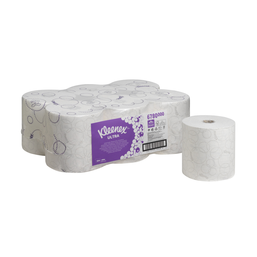 Rola prosop Kimberly-Clark  Kleenex Ultra  premium  autocut  600 portii  alba  6 role/bax