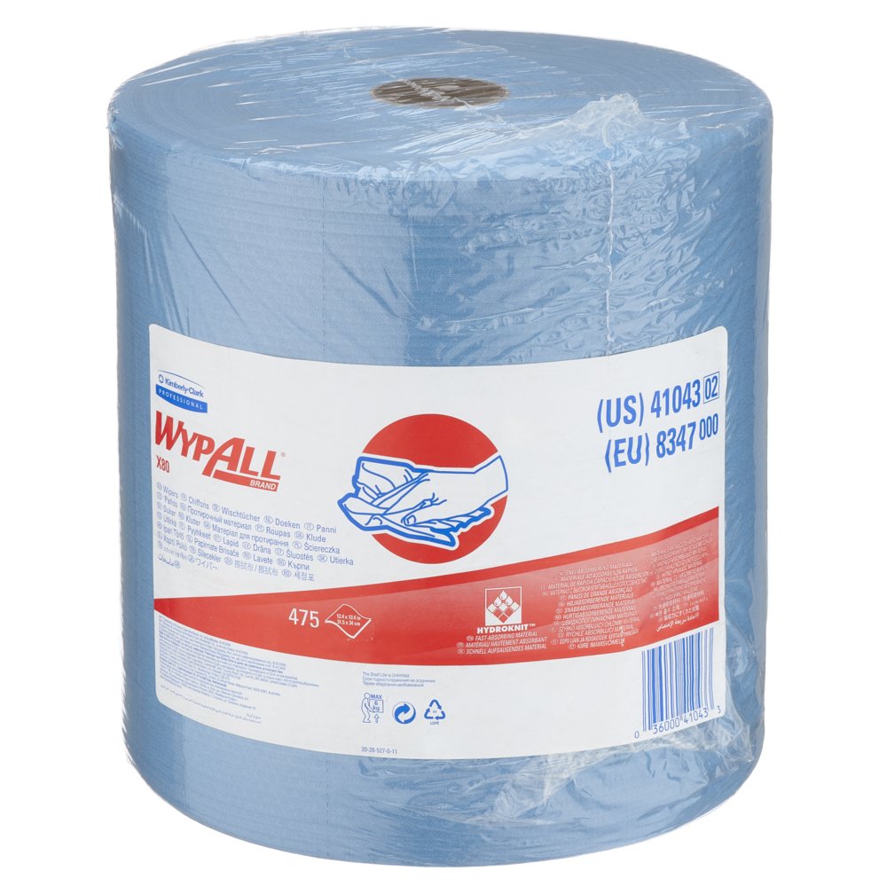 Lavete industriale Kimberly-Clark Wypall X80 34x31.5 cm alb 475 portii/rola