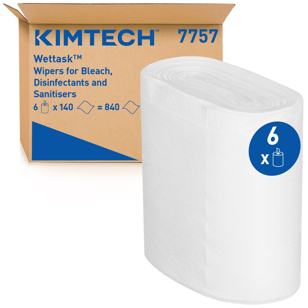 Lavete Kimberly-Clark KIMTECH Wettask albe 140 portii/rola 6 role/bax