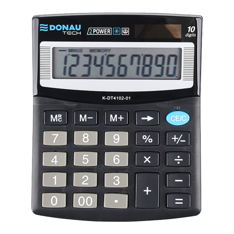 Calculator de birou Donau Tech 122 x 100 x 32 mm 10 digiti negru