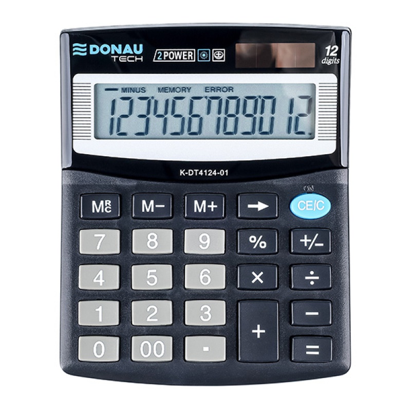 Calculator de birou Donau Tech 122 x 100 x 32 mm 12 digiti negru