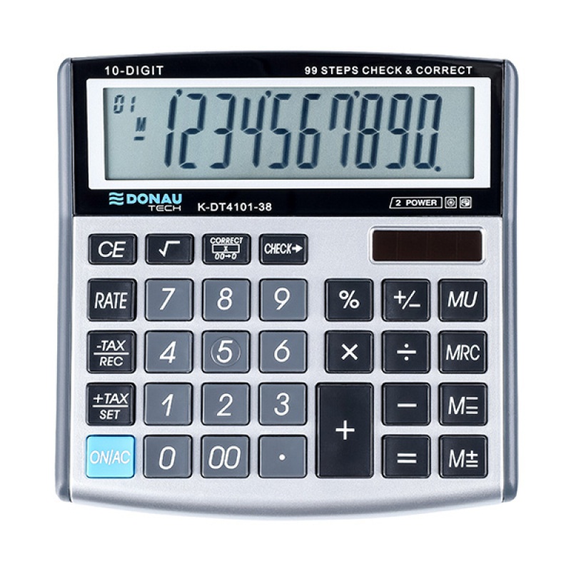 Calculator de birou Donau Tech 136 x 134 x 28 mm 10 digiti argintiu