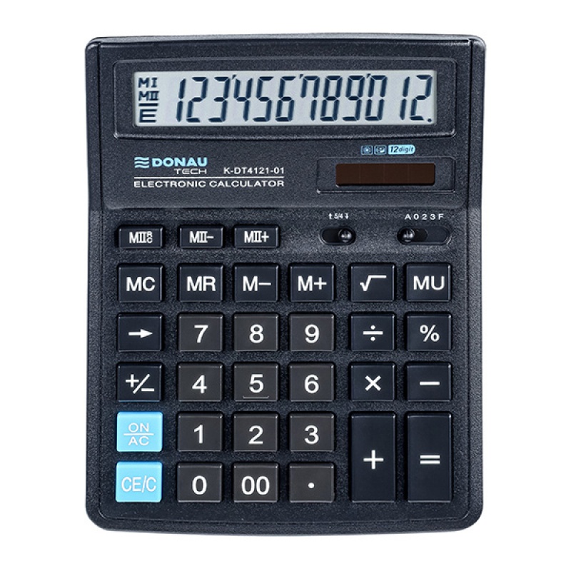 Calculator de birou Donau Tech 190 x 143 x 40 mm 12 digiti negru