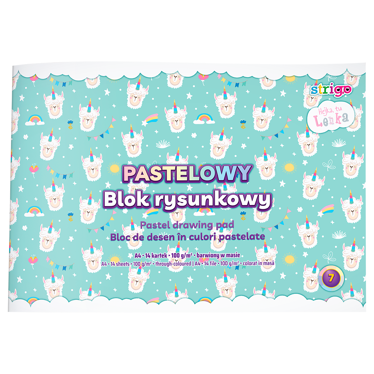 Bloc de desen Strigo Pastel A4  14 file 100g  culori pastel