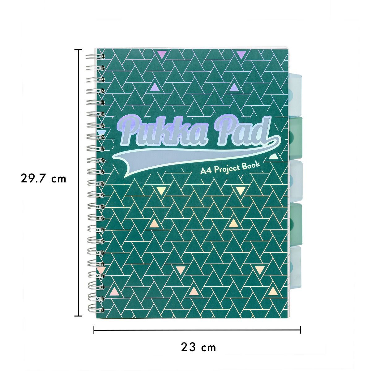 Caiet cu spirala si separatoare Pukka Pads Project Book Glee 200 pag dictando A4 verde