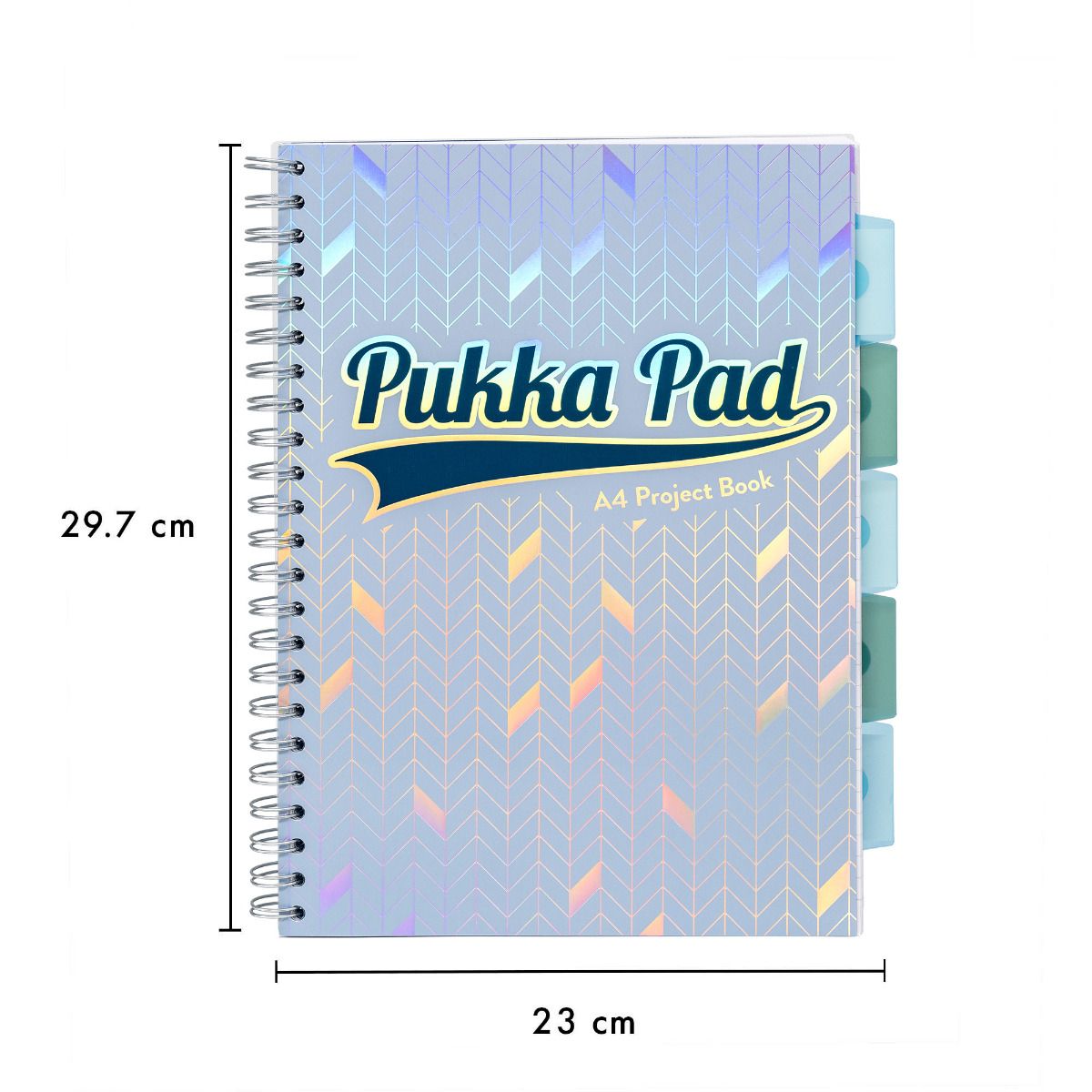 Caiet cu spirala si separatoare Pukka Pads Project Book Glee 200 pag matematica A4 albastru deschis