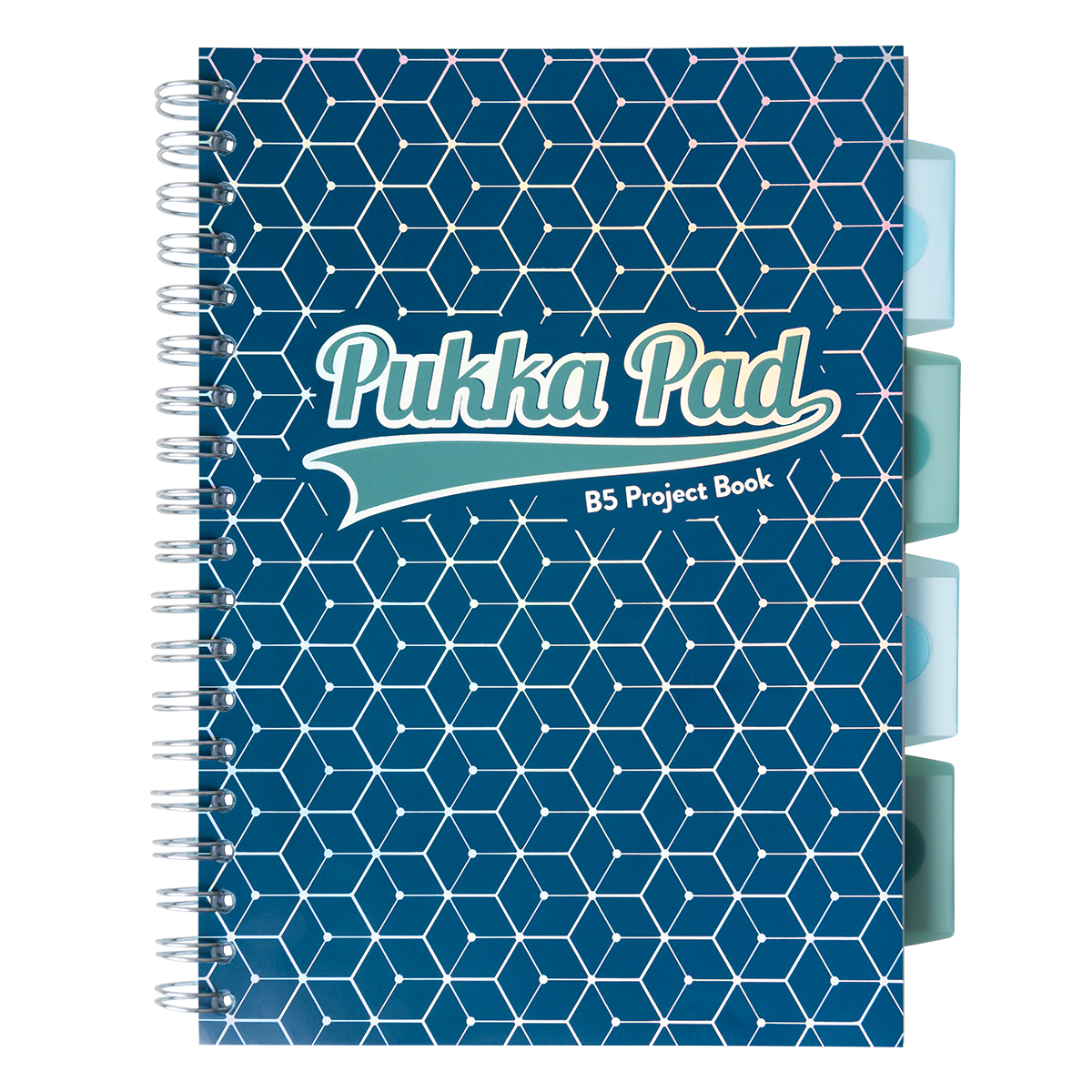 Caiet cu spirala si separatoare Pukka Pad Project Book Glee 200 pag  matematica B5 albastru inchis