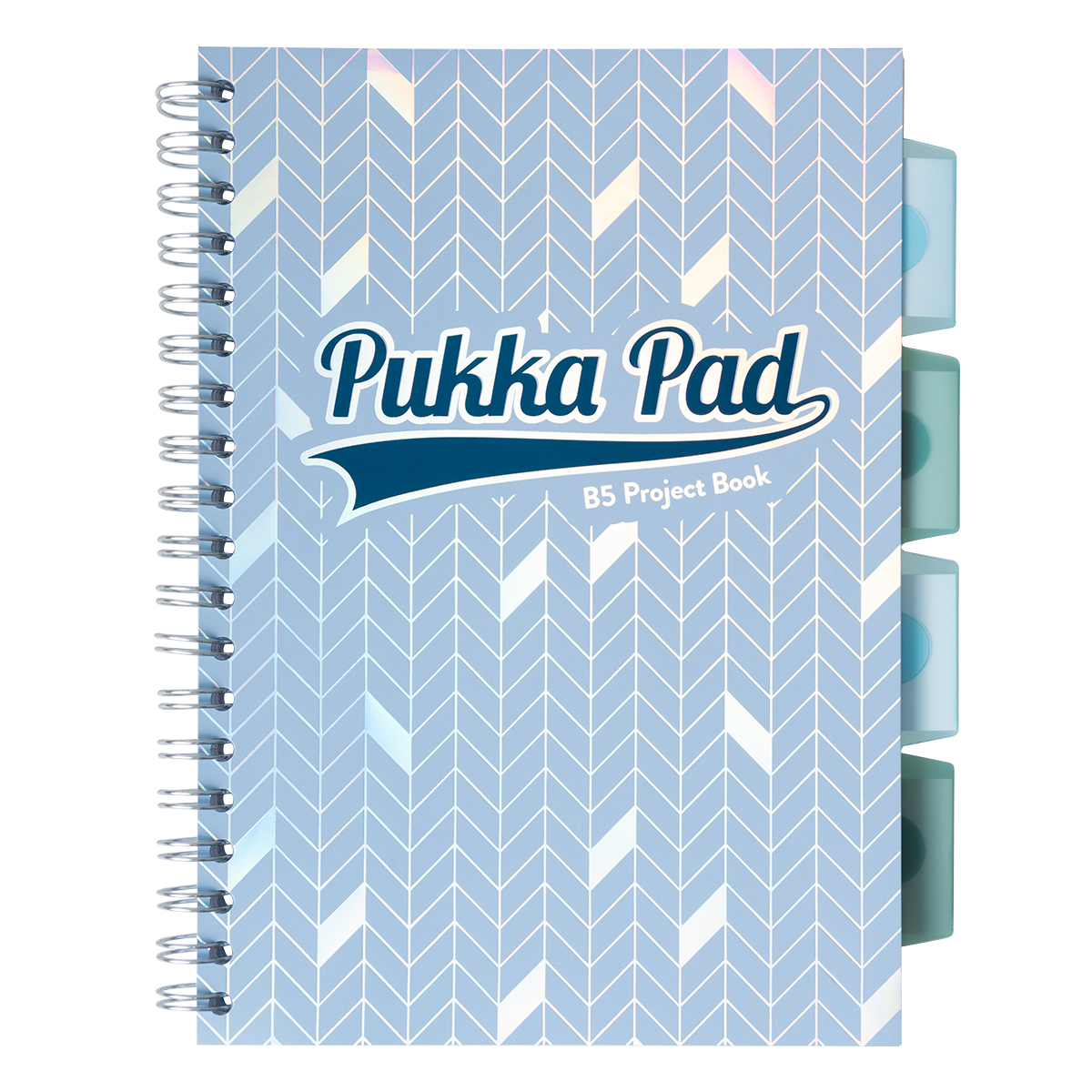 Caiet cu spirala si separatoare Pukka Pad Project Book Glee 200 pag  matematica B5 albastru deschis