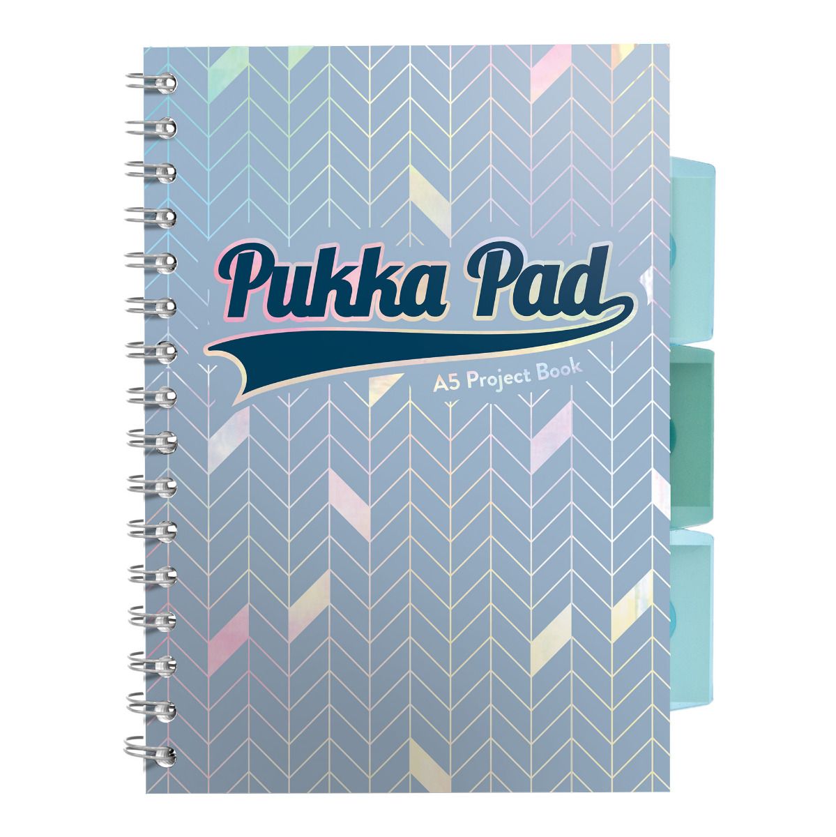 Caiet cu spirala si separatoare Pukka Pads Project Book Glee 200 pag dictando A5 albastru deschis