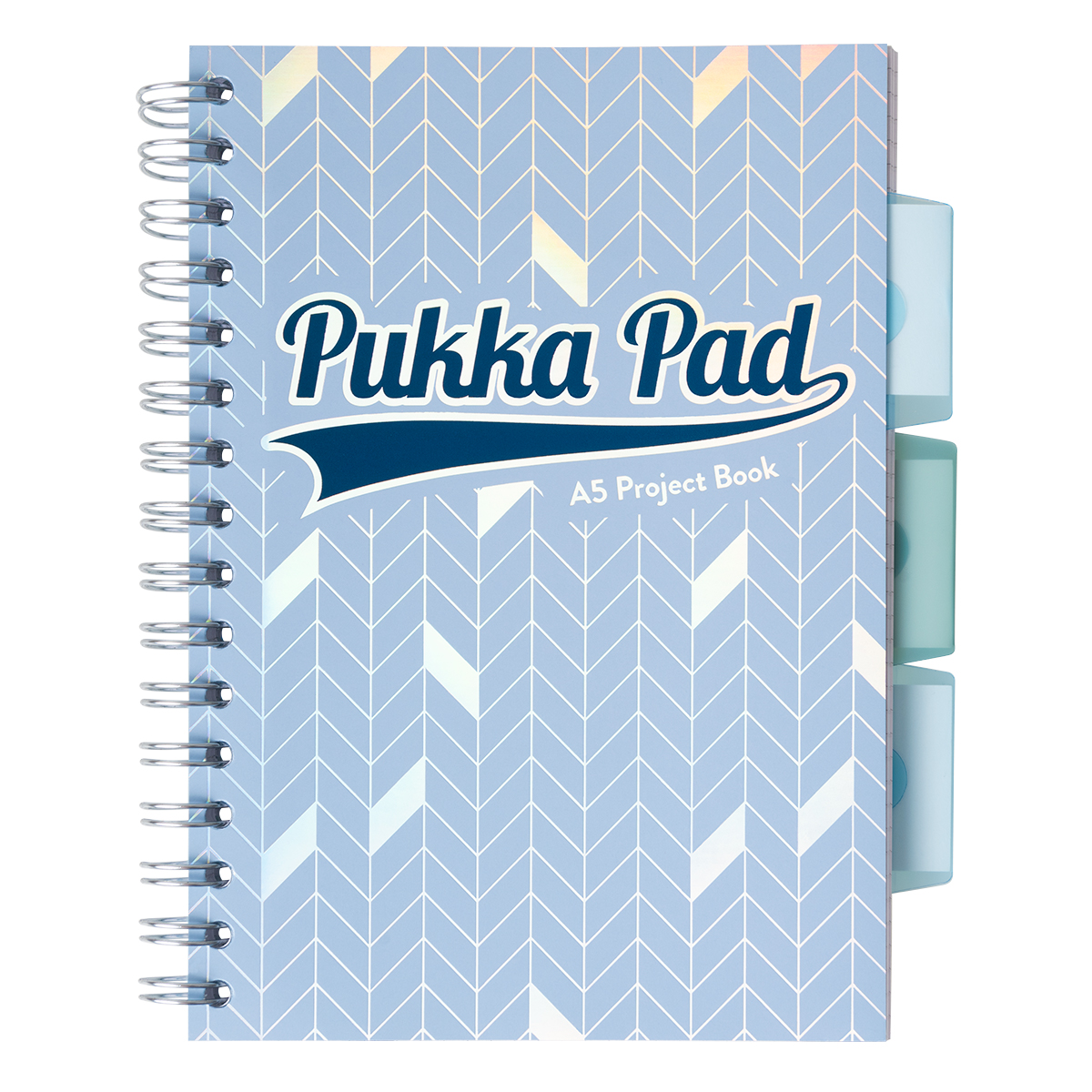 Caiet cu spirala si separatoare Pukka Pads Project Book Glee 200 pag matematica A5 albastru deschis