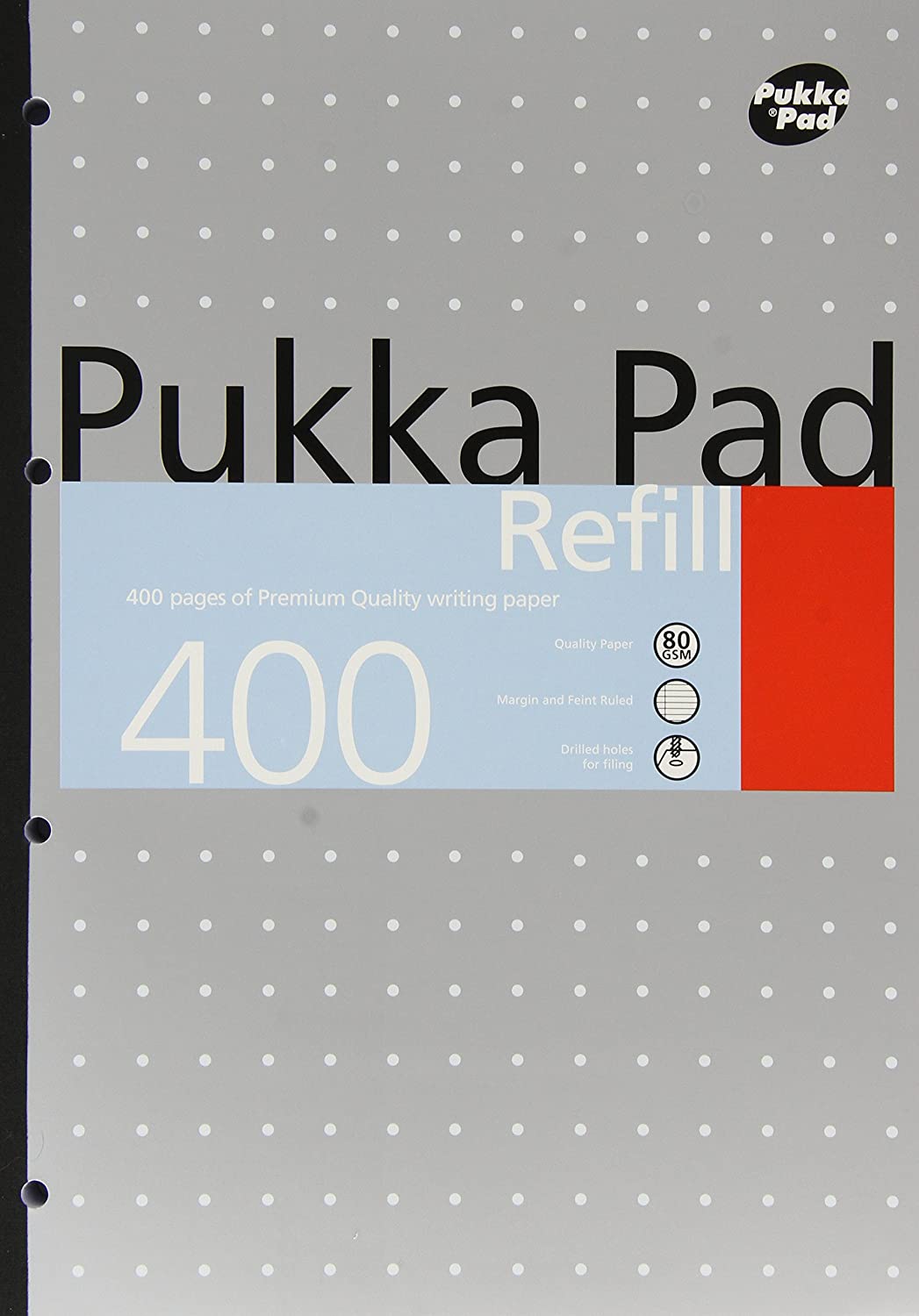 Rezerva Pukka Pads A4 dictando 400 pag cu 4 perforatii pentru bilblioraft SILVER