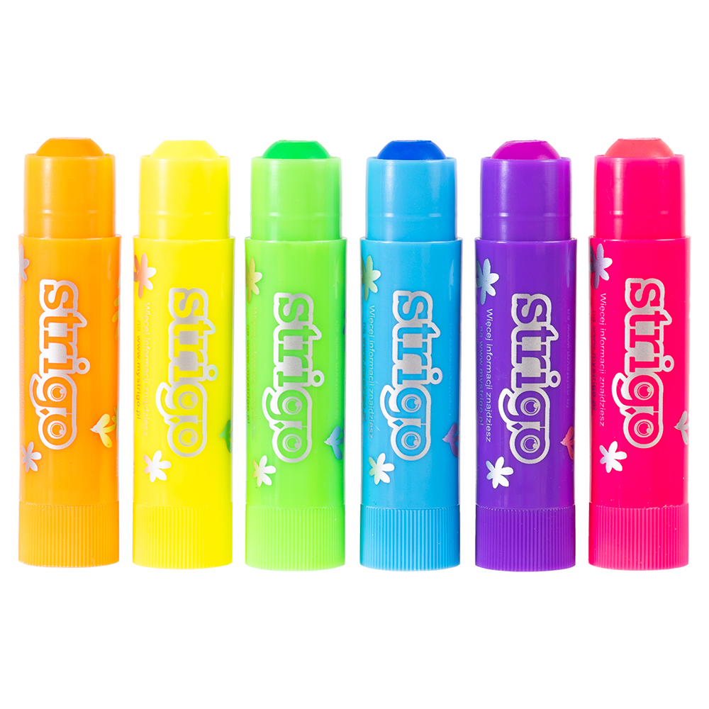 Creioane Strigo Gel Stick 6 culori 10g neon