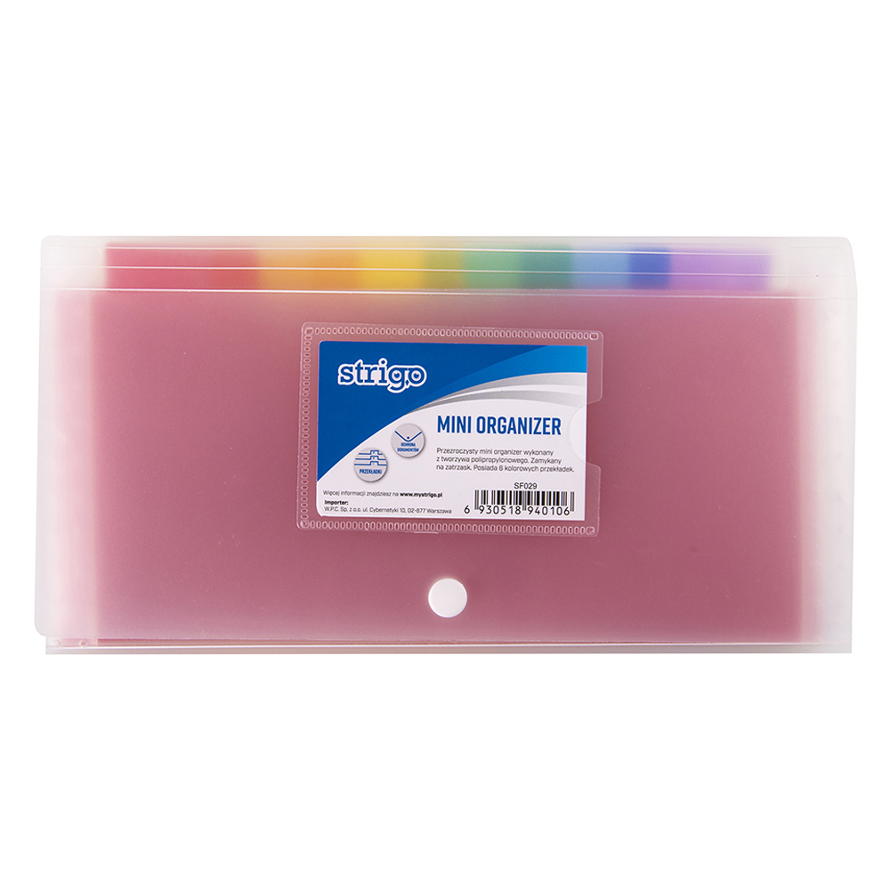 Dosar plic cu capsa DL 6 compartimente colorate transparent