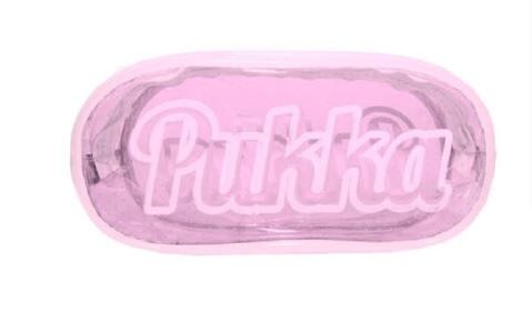 Penar Pukka PVC transparent un compartiment 21 x 11 x 8 cm roz pastel