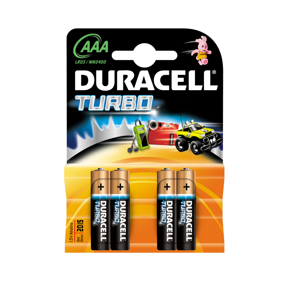 Baterii Duracell Turbo LR03 AAA alcaline 1.5 V 4 bucati/set