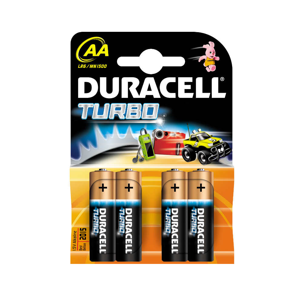 Baterii Duracell Turbo LR6 AA alcaline 1.5 V 4 bucati/set