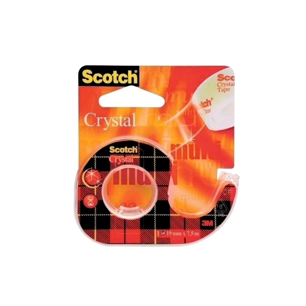 Banda adeziva Scotch Crystal Clear 19 mm x 7.5 m cu dispenser