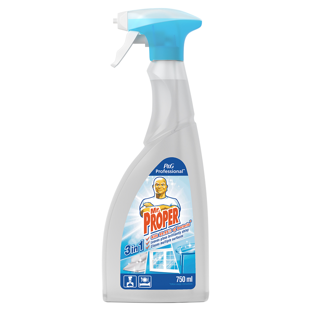 Spray curatare multisuprafete si geamuri Mr. Proper 3 in 1  750 ml