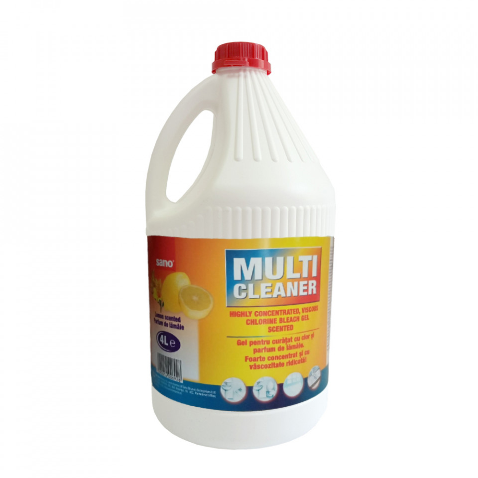 Detergent Sano Multi Cleaner cu clor si parfum lamaie 4 litri