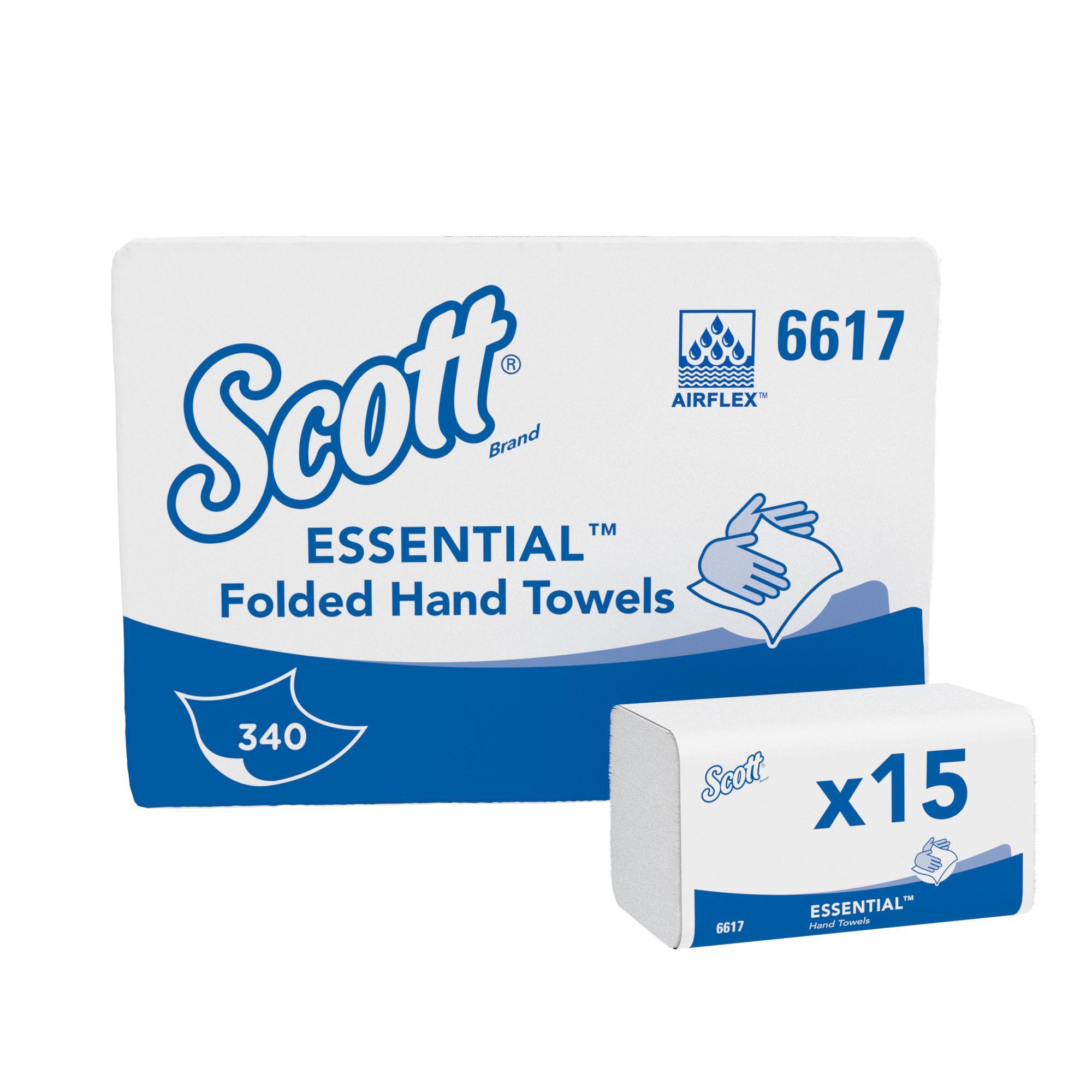 Servetele Z Kimberly-Clark Scott Essential albe 1 strat 21 x 20cm 340 portii 15 pachete/bax