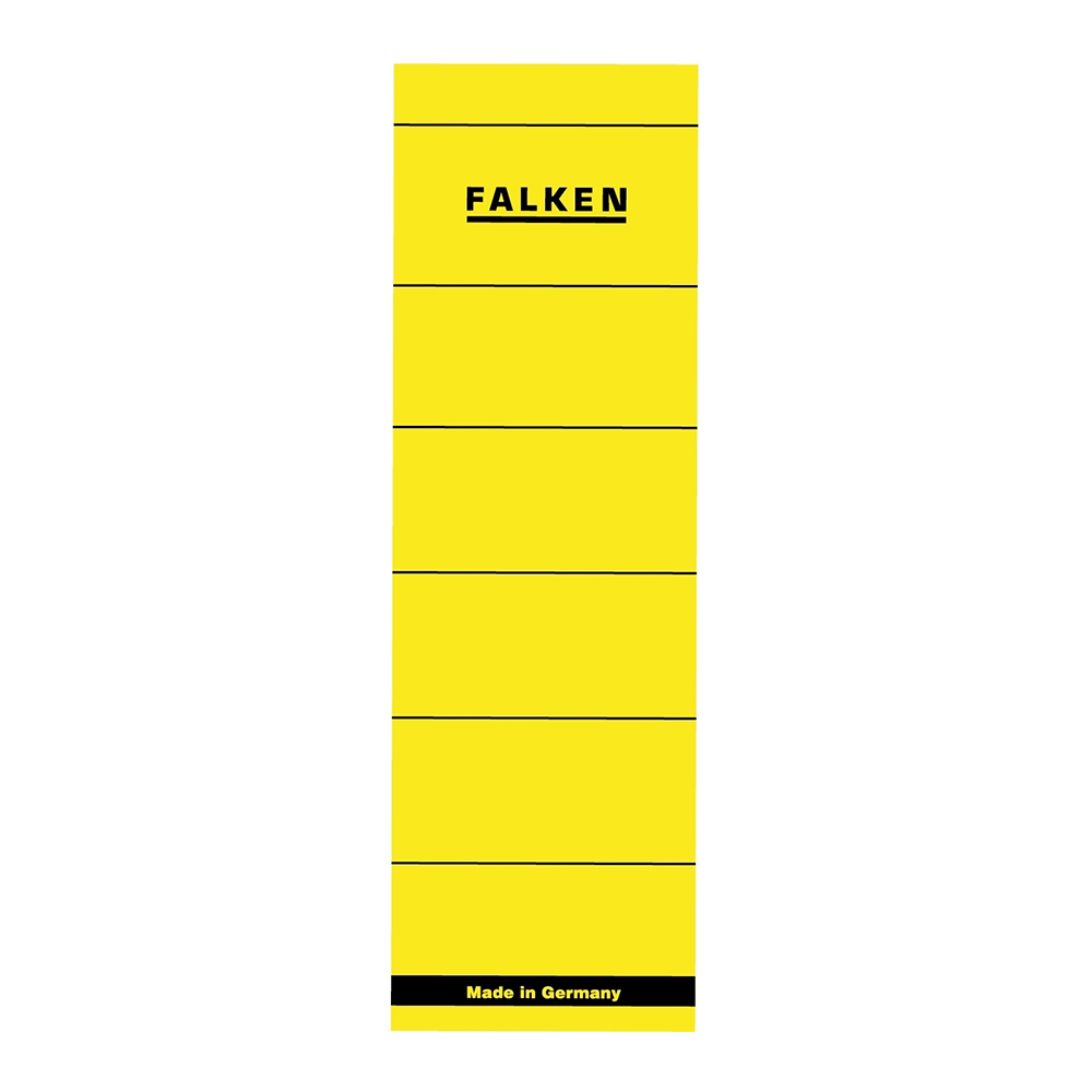 Etichete Falken autoadezive pentru bibliorafturi 60 x 190 mm galben