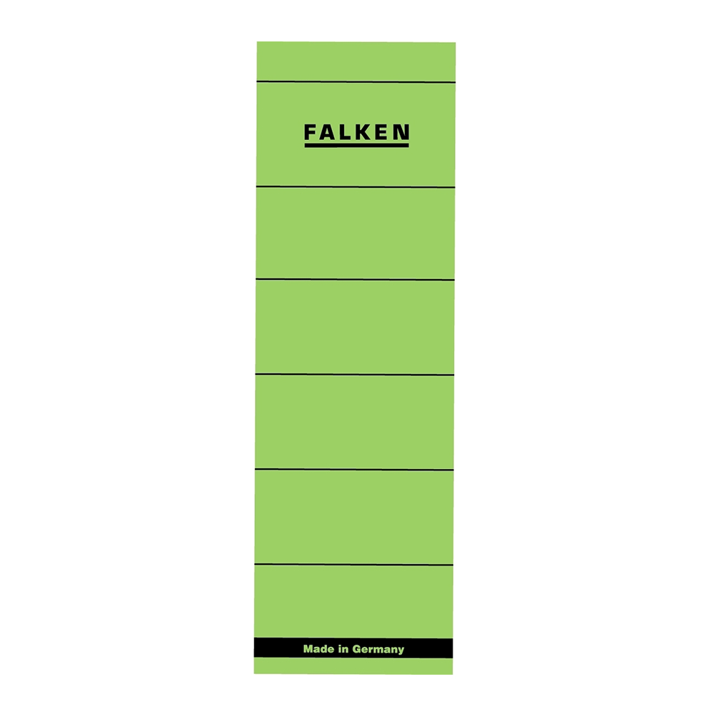 Etichete Falken autoadezive pentru bibliorafturi 60 x 190 mm verde