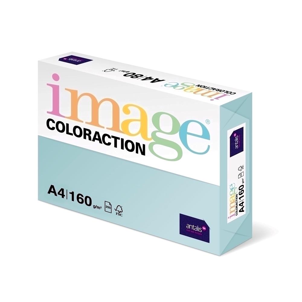Carton color Coloraction A4 160g/mp bleu pal-Lagoon 250 coli/top