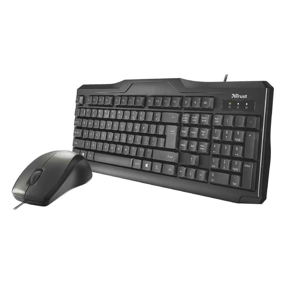 Kit mouse si tastatura Trust Classicline Wired conectare tip USB cu cablu ergonomic rezistent durabil