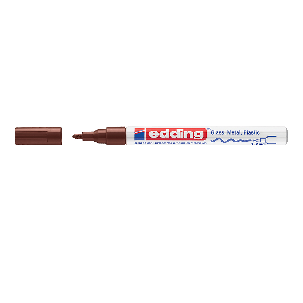 Marker permanent Edding 751 cu vopsea  varf 1-2MM  maro