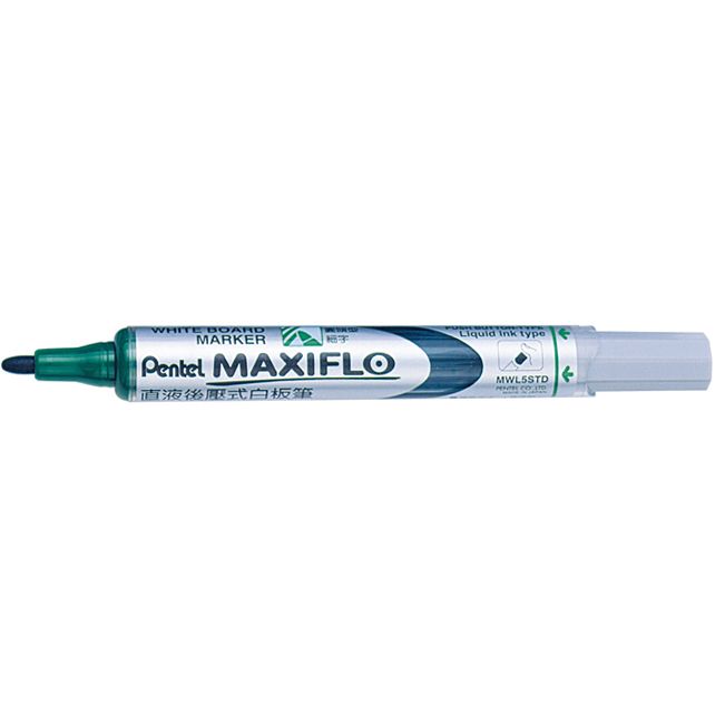 Marker pentru tabla Pentel Maxiflo  varf rotund  4 mm  verde