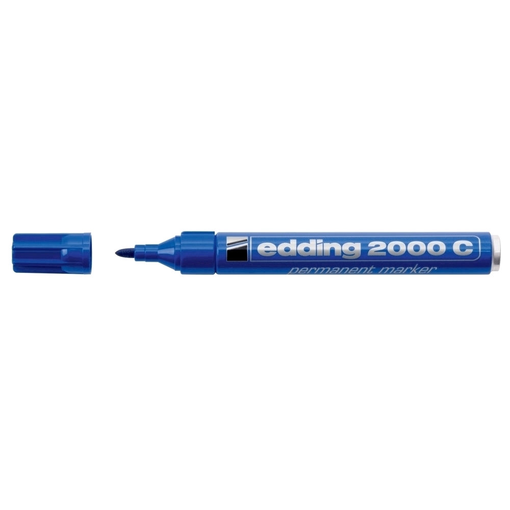 Marker permanent Edding 2000C corp metalic varf rotund 1.5-3 mm albastru