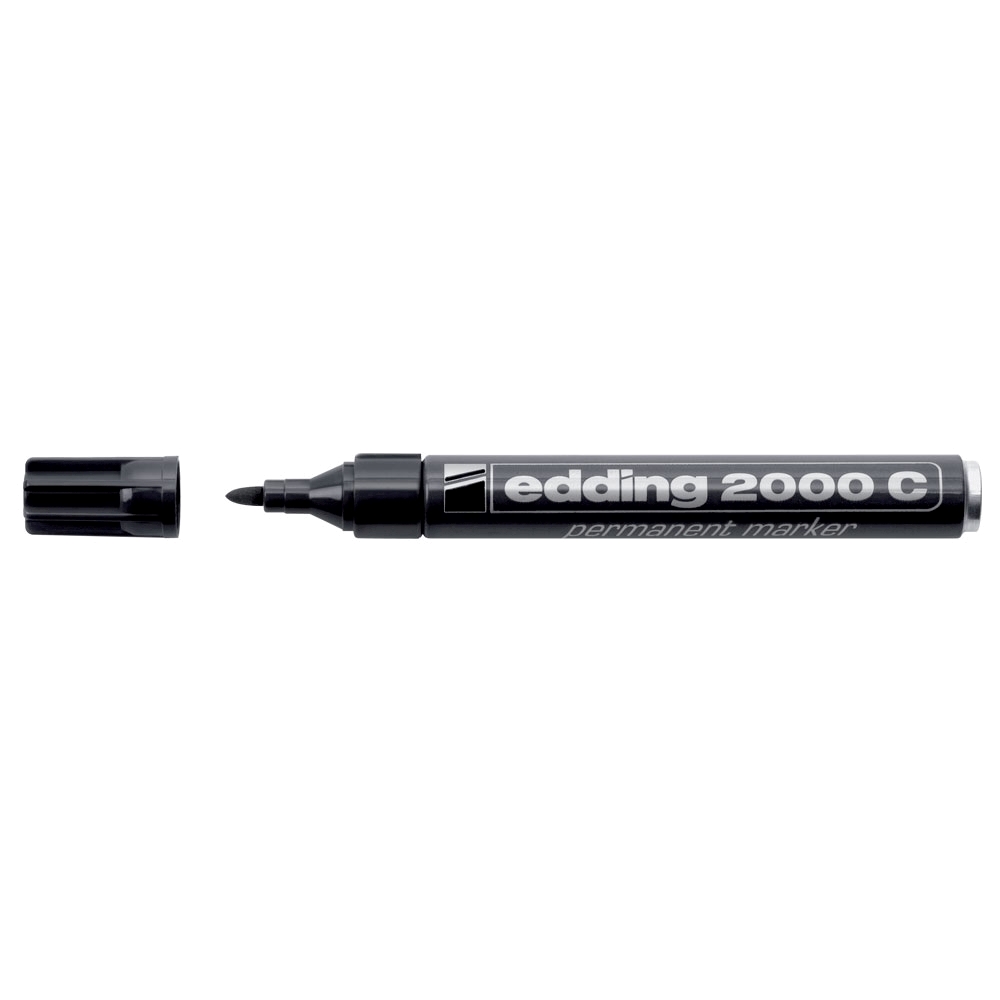 Marker permanent Edding 2000C corp metalic varf rotund 1.5-3 mm negru