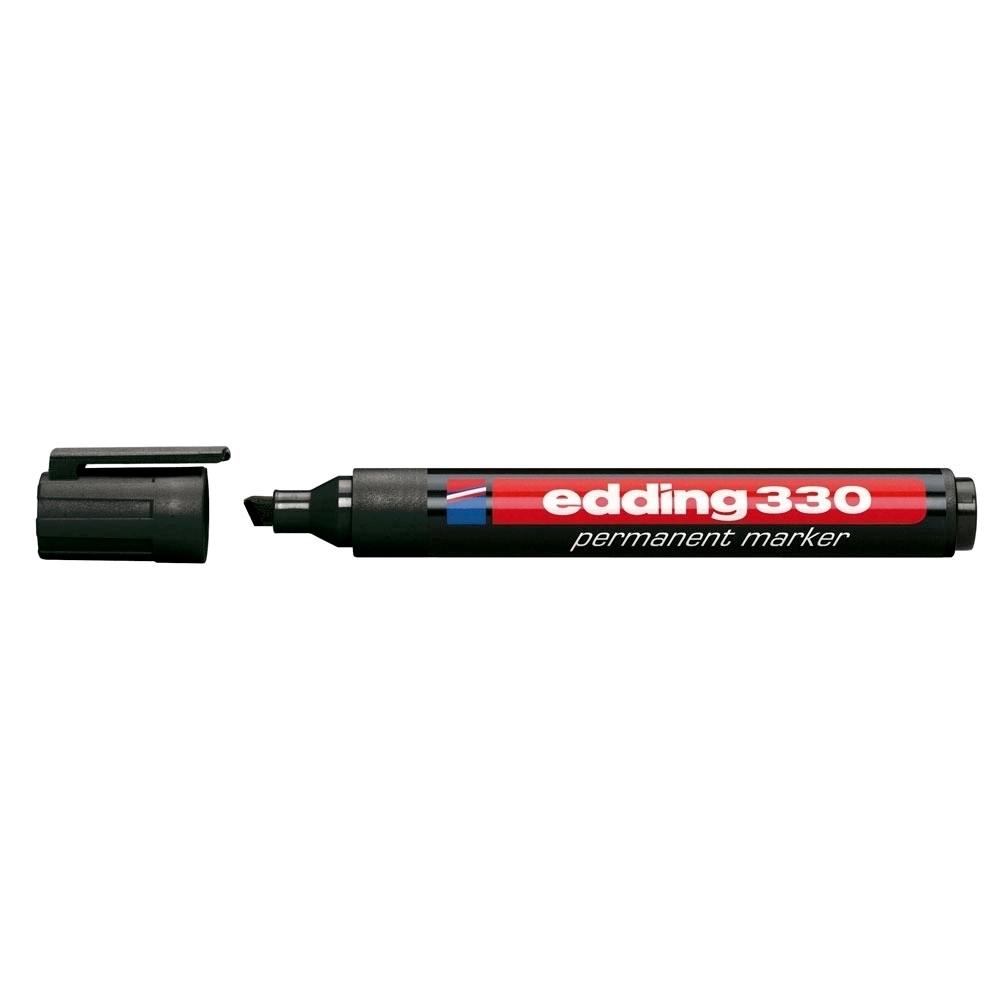 Marker permanent Edding 330 corp plastic varf retezat 1-5 mm negru