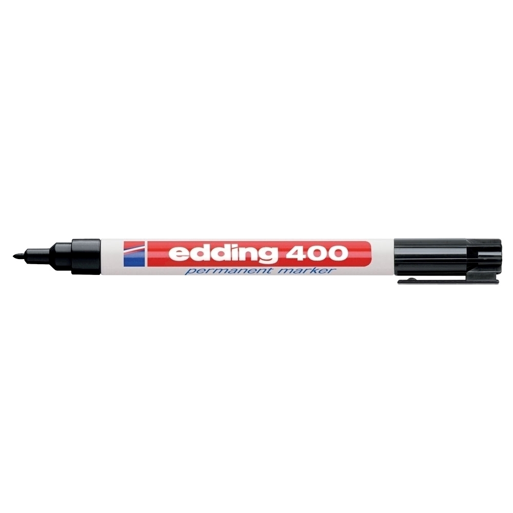 Marker permanent Edding 400 corp plastic varf rotund 1 mm negru