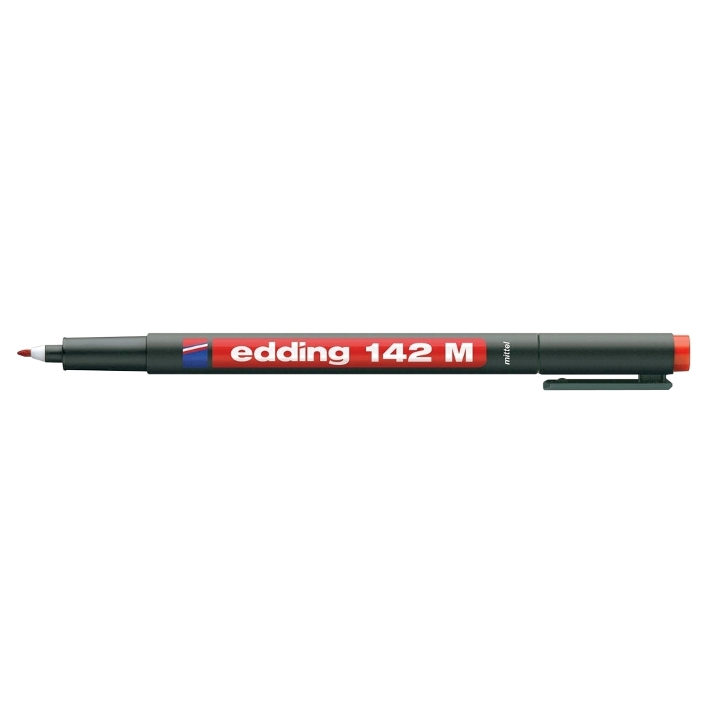 Marker permanent Edding OHP 142M corp plastic varf rotund 1 mm rosu