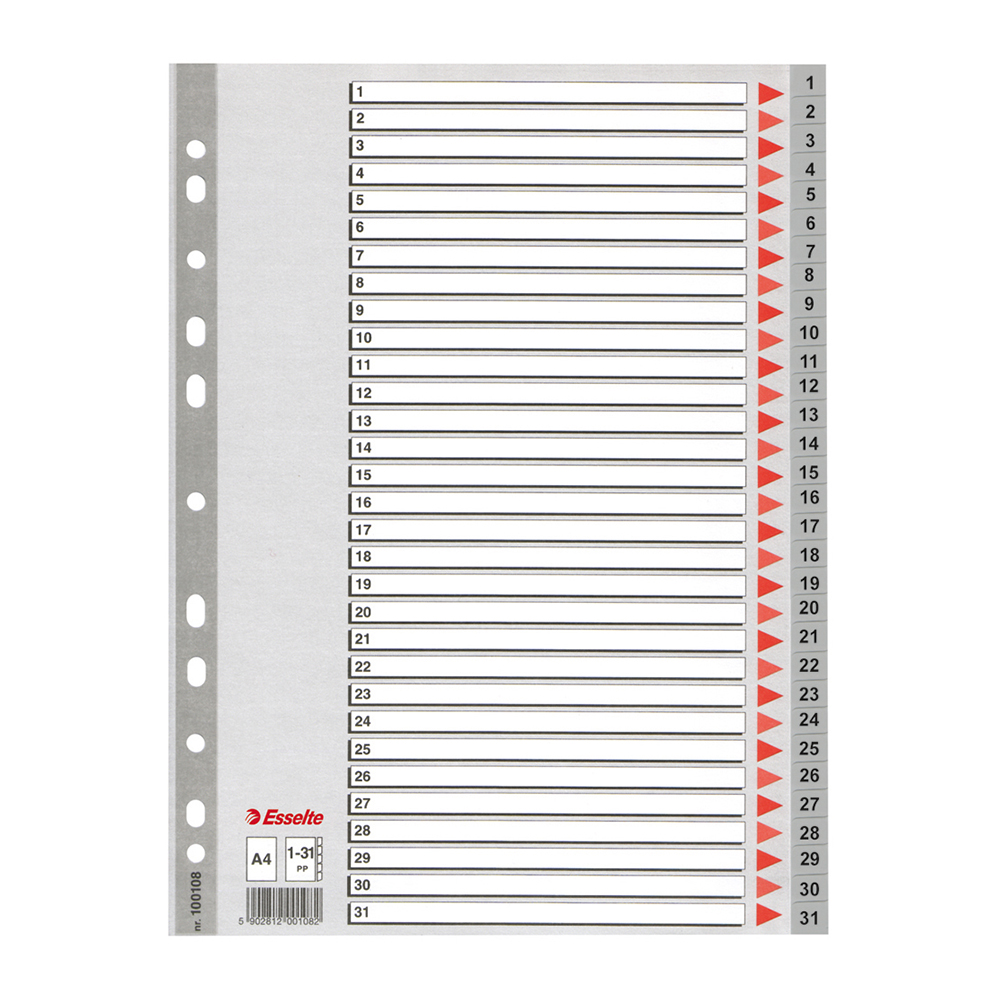 Index din plastic Esselte  A4  index 1-31