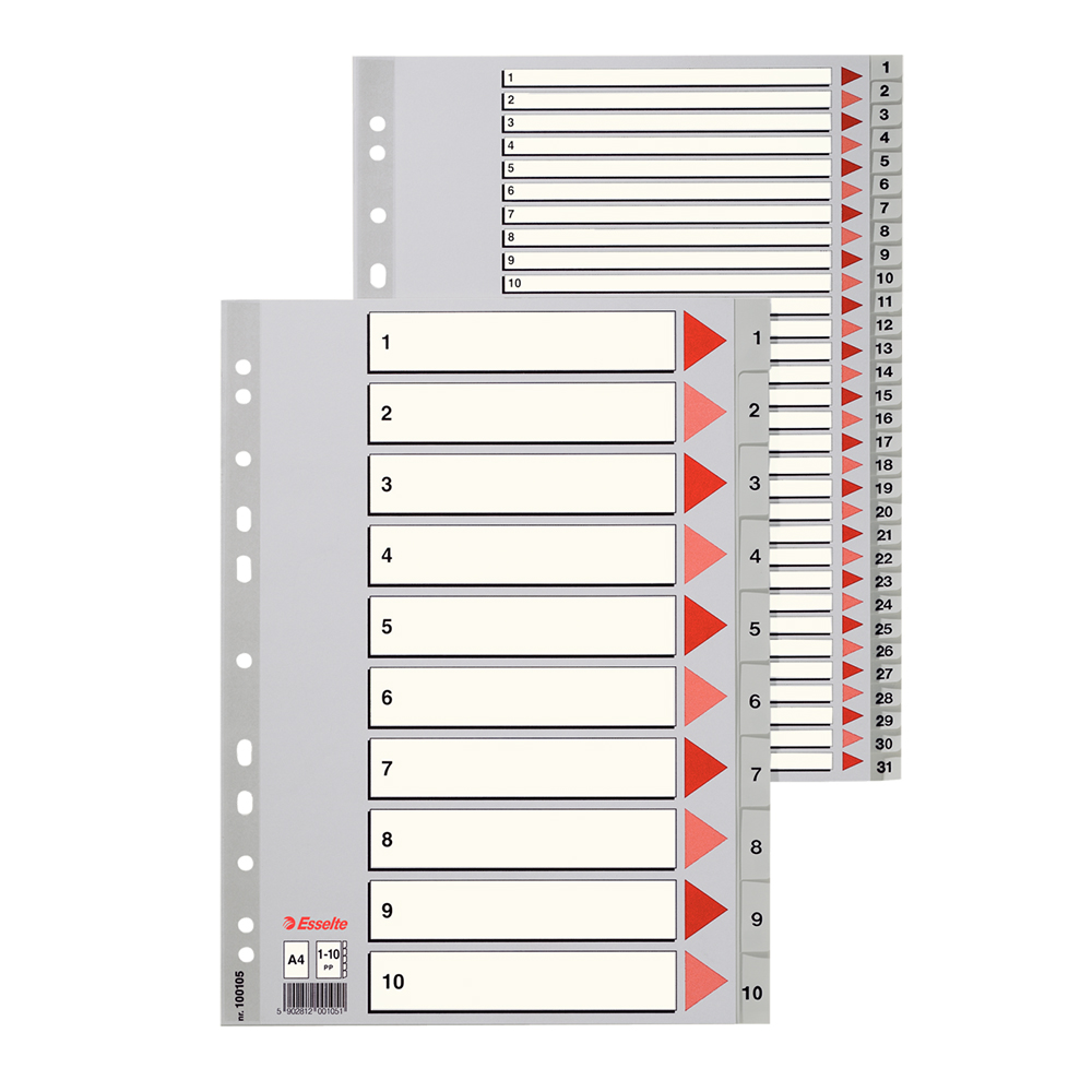 Index Esselte  A-Z  A4  225x297 mm  plastic