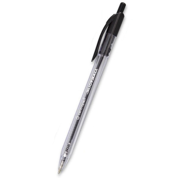 Pix plastic Centropen Slideball 2225 - corp transparent rezerva neagra