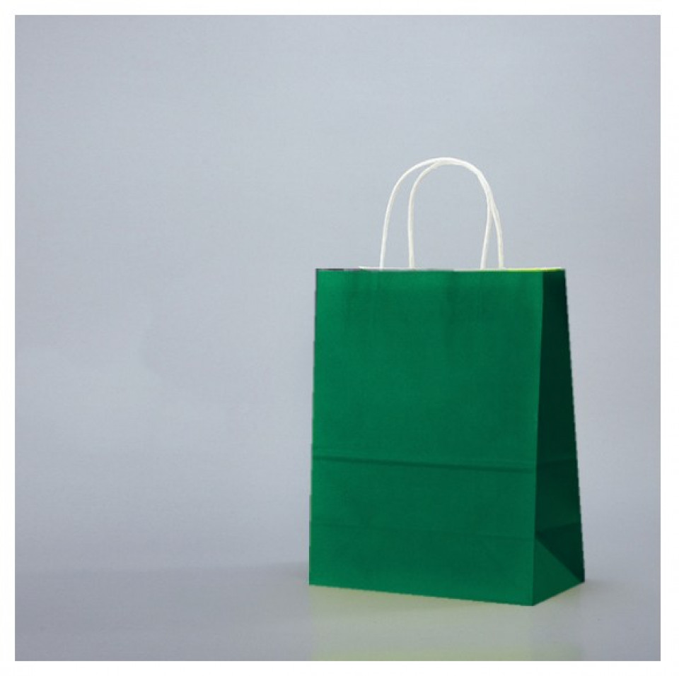 Set 100 bucati Pungi albe colorate verde inchis 32X12x41cm