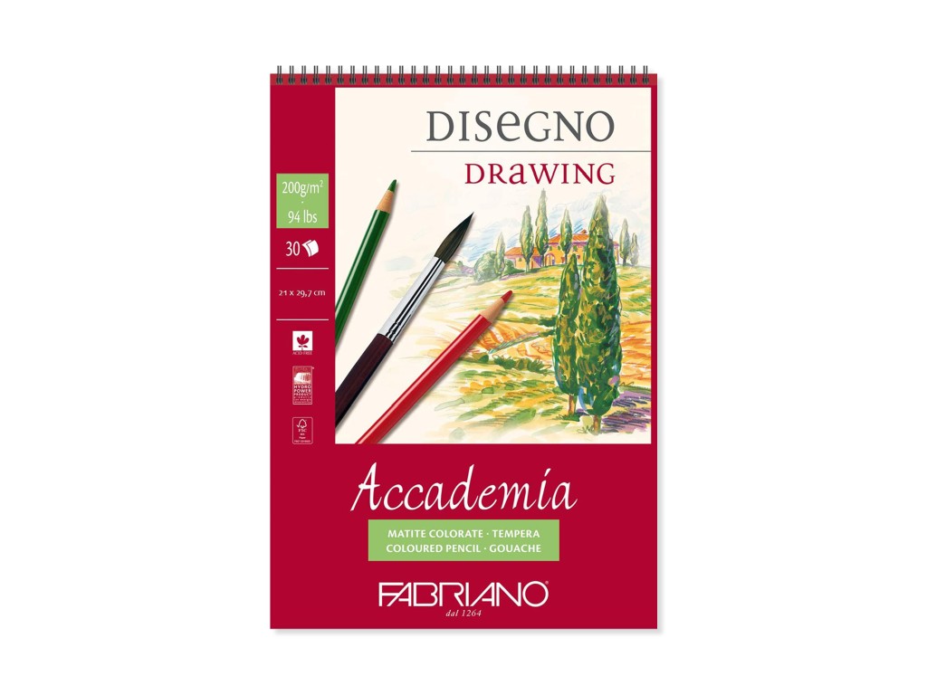 Bloc desen Accademia Disegno  A4  cu spira  Fabriano