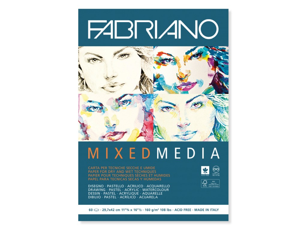 Bloc desen Mix Media  A3  fara spira  Fabriano