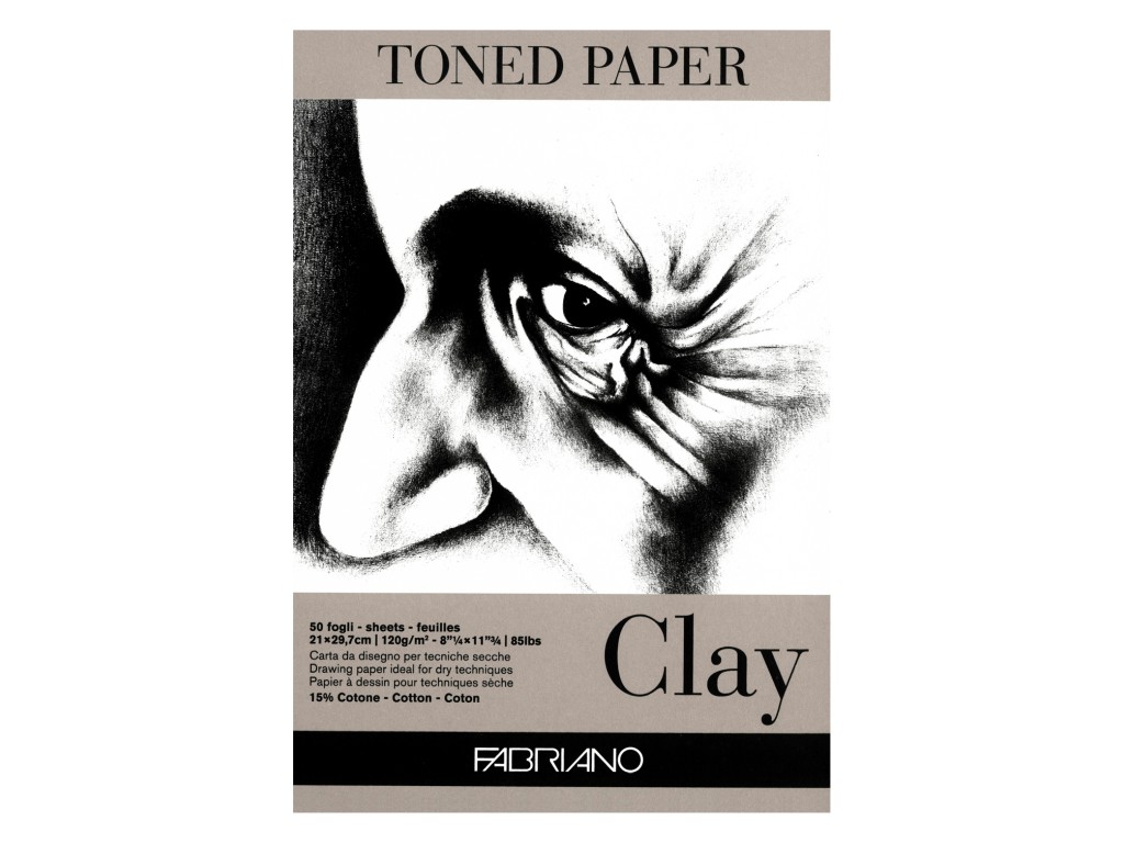 Bloc desen Toned Paper Clay A3 120g 50 file fara spirala Fabriano