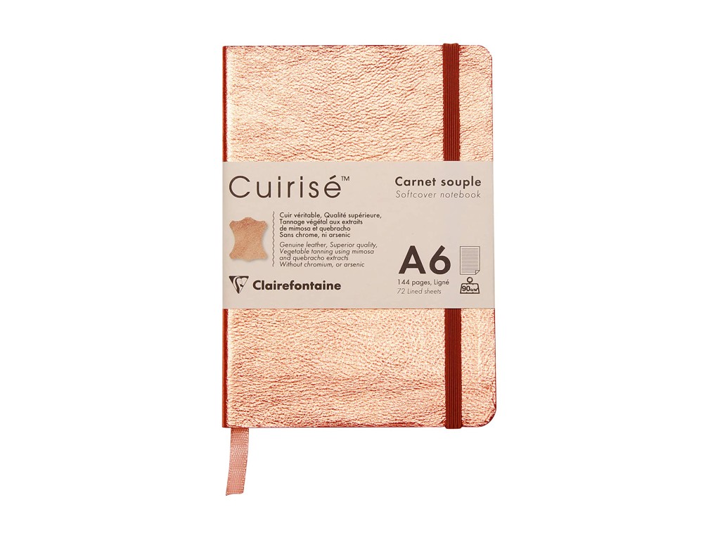 Notebook cu coperta moale din piele Cuirise A6 Clairefontaine