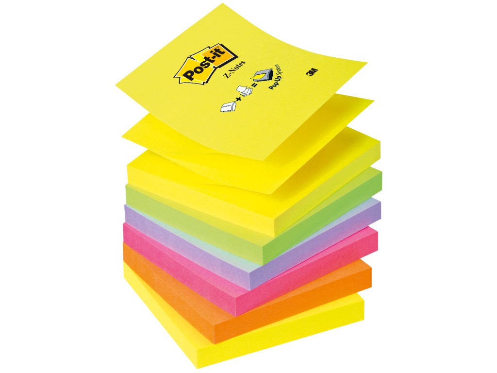 Notes adeziv Post-it® „Z” Neon unicolor