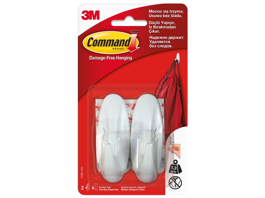 Carlige design mediu Command 3M