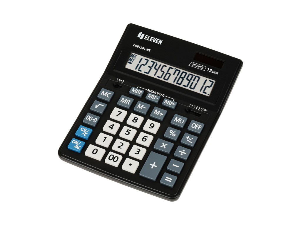Calculator de birou 12 digiti 205 x 155 x 35 mm Eleven CDB1201-BK