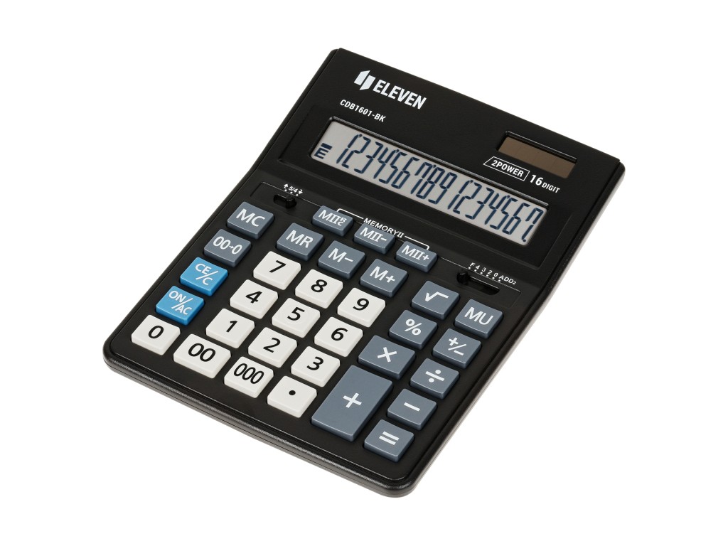 Calculator de birou 16 digiti  205 x 155 x 35 mm  Eleven CDB1601-BK