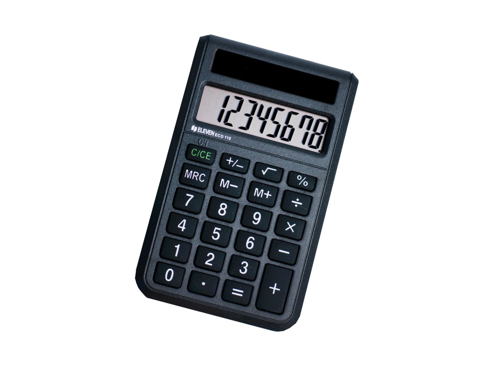 Calculator de buzunar ECO 8 digiti 60 x 97 5 x 11 5 mm Eleven ECO 110