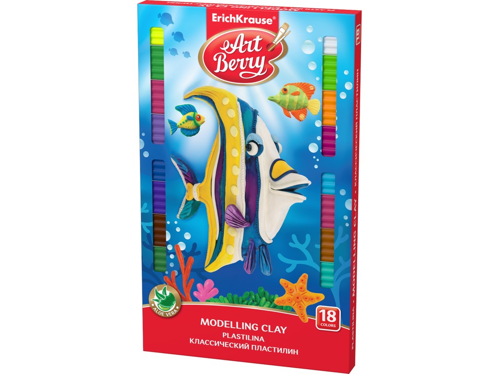 Plastilina ArtBerry cu Aloe Vera 18 culori + cutit modelaj